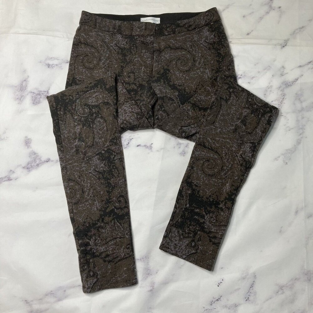 Soft Surroundings Brown Paisley Leggings
